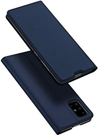 DUX DUCIS Coque Samsung Galaxy A51, Premium Étui Housse en Cuir de Pochette Protection Magnétique pour Samsung Galaxy A51 (Bleu profond)