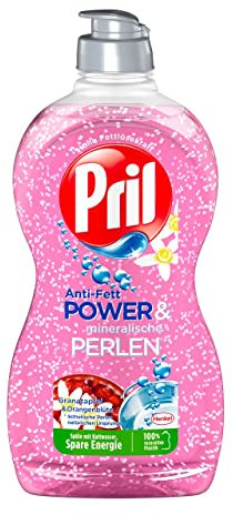 Pril Liquide vaisselle à main anti-graisse Power & perles minérales Grenade & Fleur d'oranger 450 ml