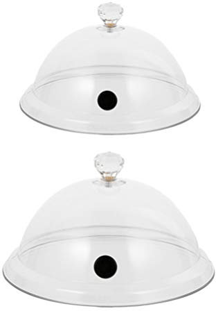 Angoily 2 Pièces Fumer Cloche Dôme Couvercle en Plastique Alimentaire Couverture pour Fumée Infuser Fumeur de Fumer Perfusion Plaques Bols