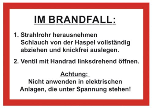 Anleitung Wandhydrant Aufkleber Folie selbstklebend Faltschlauch