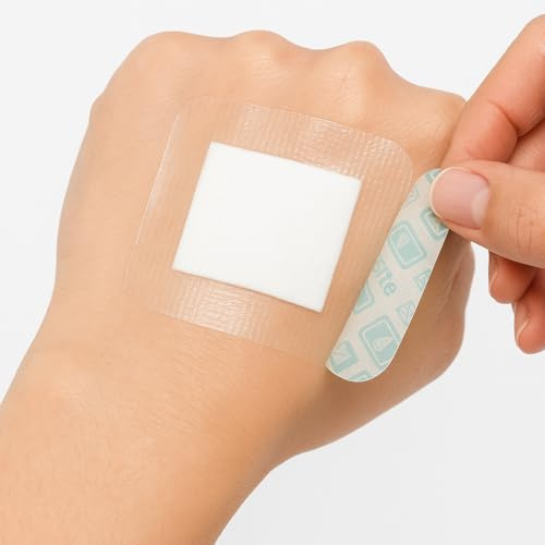 Opsite Post-Op Waterproof Adhesive Film + Pad Dressing 6.5cm x 5cm, Pack of 25 | Breathable Construction | Absorbent + Gentle | Transparent + Low Trauma