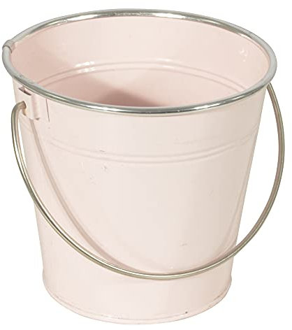 CHICCIE Metall Eimer Pink Henkel 16cm - Pflanztopf Blumentopf