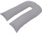 ARLINENS 9ft/12ft U Shaped Pillowcase Cover Pregnancy Maternity Nursing Full Body Ultimate Back Support Pillowcase Cover in white cream & silver colors (Silver, 9ft Case Only)