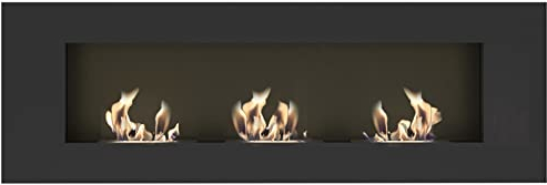 Bioethanol-Kamin- 40 x 120 cm - Edelstahl- Wand- oder Einbaukamin, 3 Brenner à 0,6L - TÜV-geprüft