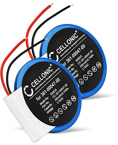 CELLONIC, Battery for Smartwatch & fitness tracker compatible with Garmin Approach S2, Forerunner 110, Approach S3 (200mAh, 3.7V) 2x Replacement battery 361-00047-00 361-00064-00