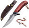 PURPLEBIRD Cuchillo de caza de hoja fija 10.5cm,Cuchillo de cinturón afilado,Hermoso cuchillo de supervivencia con funda de cuero para camping al aire libre