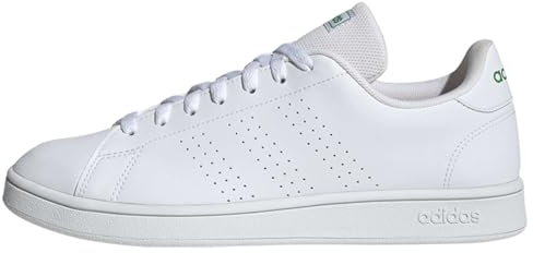 adidas Herren Advantage Base Court Lifestyle Shoes Schuhe, Cloud White/Cloud White/Green, 44 2/3 EU