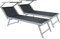 Lettini Prendisole Pieghevole Professionale Alluminio Tessuto Textilene 720 gr/m² Tettuccio Orientabile Parasole Sdraio Prendi Sole Mare Spiaggia Piscina 182 x 60 x 38 cm (2, Grigio Scuro)