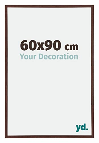 yd. Your Decoration - Bilderrahmen 60x90 cm - Braun - Bilderrahmen aus Kunststoff mit Acrylglas - Antireflex - Rahmen 60x90 cm - Annecy