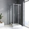 Duschkabine 80 x 80 x 185 cm ESG-Glas Duschabtrennung komplett mit Nano, Eck-Dusche mit Doppel Schiebetür Silberfarben flexible Montage Duschkabine Schiebetür