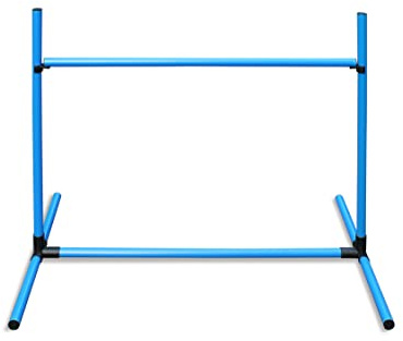 SPORTIKEL24 Agility Sprunghürde für Hunde – Hundehürde höhenverstellbar, leicht & sicher – Kunststoff, 100 x 90 cm – Blau