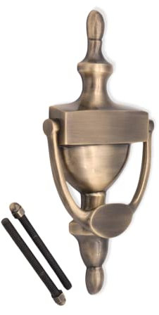 6 or 8 Victorian Solid Brass Urn Door Knockers - 6 Finishes (Antique, 8)