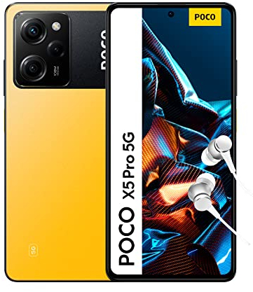 POCO X5 Pro 5G - Smartphone 6+128GB, AMOLED DotDisplay 120Hz FHD+ 6.67, Snapdragon 778G, 108MP camera principale pro-grade, 67W turbo charging, 5000mAh, Yellow (IT + 2 anni garanzia)