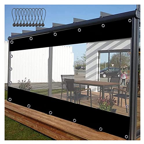 Outdoor Waterproof Tarp Curtains, Garden Pergola Patio Porch Gazebo Transparent Tarpaulin Side Panels, PVC Weatherproof Black Clear Tarpaulin, Partition Curtains ( Color : WxH , Size : 180x230cm(5.9*7
