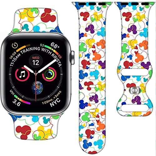 Cartoon Strap Compatible with Apple Watch Strap 38mm 40mm 41mm 42mm 44mm 45mm Cute Replacement Strap for Apple Watch SE2 Series 9 8 7 6 5 4 3 Silicone iWatch Band for Women Men, 38/40/41mm(Series 10