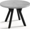 WFL GROUP Designer Runder Ausziehbarer Esstisch - Loft-Stil, Industriell, Platzsparend - Schwarze Beine - 100 bis 150 cm - für 5-8 Personen - Hergestellt in EU - Beton Grau - 150 cm