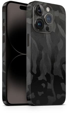 TF Skins Skin para iPhone 13 Pro Max, protector de pantalla para la parte trasera y los lados, incluye protector de cámara contra arañazos, color negro