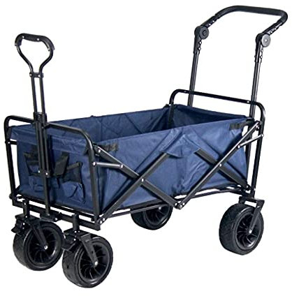 Outdoor Folding Utility Wagon Faltbarer Bollerwagen, Garten Utility Truck mit verstellbarem Griff, Outdoor Pull Wagon, für Picknick am Strandangeln, belastbar 100kg / 220lbs (Style 3)