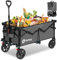 Sekey XL Bollerwagen Faltbar 150L 150KG mit Bremsen, Faltbarer Bollerwagen Handwagen Geländereifen, Zusammenfaltbar aus 4 Richtungen, Verstellbarer Handgriff, XL-G 4014, Anthrazit