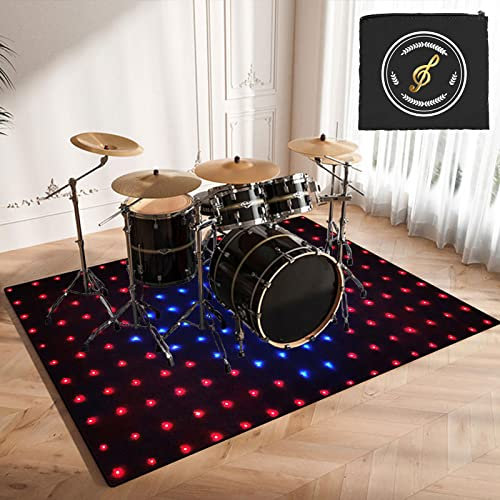 Tapis Batterie Tapis De Tambour Tapis de Batterie Insonorisé Antidérapant, Tapis pour Tambour De Batterie électronique Grosse Caisse Caisse Claire Non Glissants 160 x 120cm - avec Sac Spécial