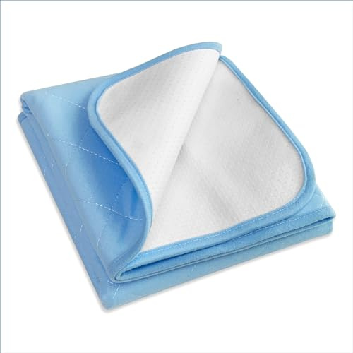 Bedecor Washable Kylie Sheets Single Bed 70x90cm - Incontinence Bed Pads for Potty Training, Kids & Puppy - Waterproof Mat Protector for Wheelchair & Sofa - Blue