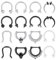 VF VFUN 16G 10MM Hufeisen Piercing Septum Nase Ring für Damen Herren Edelstahl Nasenring Helix Knorpel Ohrpiercing 16Stück Silber Schwarz