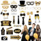35 Stück Foto Requisiten, Deutsche Foto Booth Dekorationen, Fotobox Accessoires für Geburtstag Hochzeit Karneval Abschluss Weihnachten Silvester Neujahr JGA Party Fotoboxzubehör Tischdeko Geburtstag