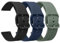 Mugust Cinturino per Amazfit GTR 4/GTR 3 Pro/GTR 3/GTR 2/GTR 2e/GTR 47mm/Stratos 3/Stratos 2 donna uomo, silicone morbido 3PACK braccialetti di ricambio per Amazfit Bip 5 (nero) / blu/verde)