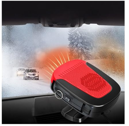 Kewucn Auto Heizung, 12V 150W 2 in 1 Tragbare Fenster Defrost Defogger Demister, Schnelle Heizung Auto Heizung Plug in Zigarettenanzünder, Auto Heizung Kühlgebläse für Autos, SUVs, LKWs (Rot)