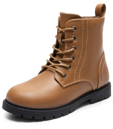 DREAM PAIRS Stivali Combat Bambina Impermeabili,Cammello,36