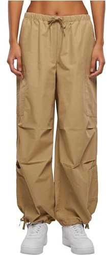 Urban Classics Damen Carghose Ladies Cotton Cargo Parashute Pants, lässige Cargohose mit Gummibänden, Loose Fit