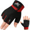 BEAST RAGE Fitness-Handschuhe für Training, rutschfest,gepolsterte Handfläche,Halbfinger-Workout,Gewichtheben-Handschuhe, Radfahren, Crossfit,Krafttraining (Rot, S)