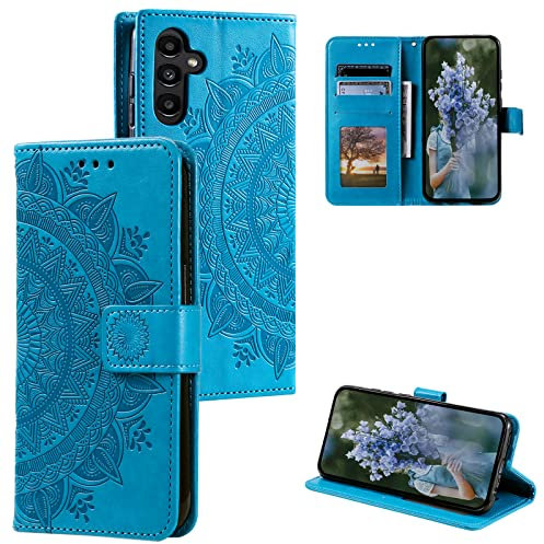 HTDELEC Cover per Samsung Galaxy A25 5G,Flip Custodia a Libro Magnetica Portafoglio Premium Protettiva in Pelle Porta Carte Case - Blu