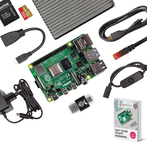 Raspberry Pi 4 Model B, 8GB Pro Kit – Quad-Core ARM Cortex-A72, Dual 4K HDMI, Dual-Band WLAN, Bluetooth 5.0, Gigabit Ethernet, Aluminiumgehäuse, SanDisk 64GB MicroSD, Komplettset
