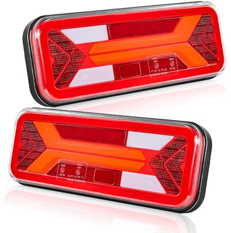 Qiping LED Rückleuchten Anhänger,12/24V DC Universal Rückleuchten,LKW Wohnmobil Anhänger Beleuchtung E-Geprüfte für Straßenverkehr Zugelassen