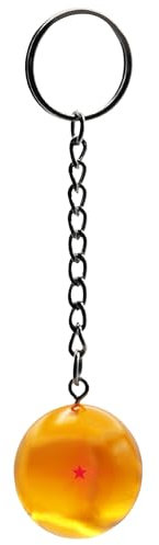 AUTOZOCO Llavero Dragon Ball Z, Llavero Bola de Dragón de 1 Estrellas, Bola 1 estrellas Dragon Ball, Esfera 1 estrellas Dragon Ball, Diámetro de la bola 3 cm, Longitud total de 10 cm, 1 Estrellas