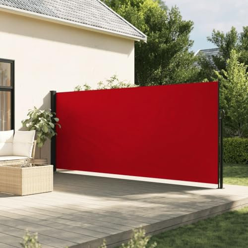 Home Items, versenkbare Seitenmarkise, rot, 160 x 500 cm, Anzugmöbel