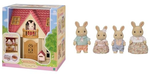 Sylvanian Families L5567 Starter Haus NEU, Multicolore L5706 Milchhasen Familie - Figuren für Puppenhaus