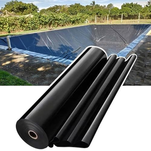 Lonmrrton Teichmembran für den Außenbereich, 5 MIL/0,12 MM Dicke HDPE-Teichfolie Koi-/Fischteichfolie Flexible Teichhäute für große Teiche, Wassergartenlandschaft, 5 x 7 m 7 x 10 m 10 x 12 m(5x6m)
