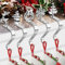 NAROSEBE 5 Stück Weihnachtsstrumpf Haken Halter Silber Kaminhaken Weihnachten Christmas Hook Weihnachtsstrümpfe Halter Kamin Stocking Holder Christmas Nikolausstrumpf Halter für Kamin Deko Weihnachten