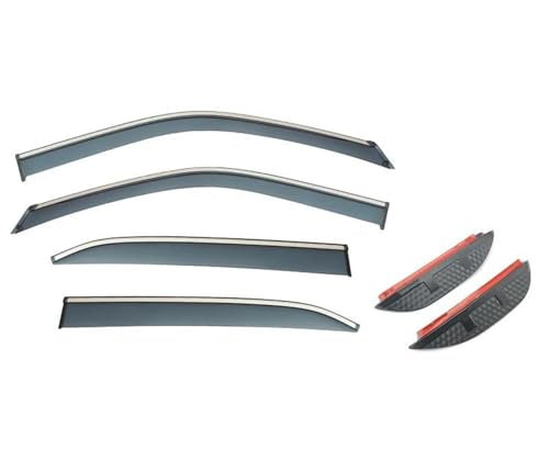 DZSFSTRHRRT Auto Windabweiser Für Mitsubishi Für Eclipse Für Cross 2018-2022 Fensterblenden Autofensterabweiser Sonnenschutz Regenentlüftungsabdeckung Seitenscheiben Windabweiser(6PCS)