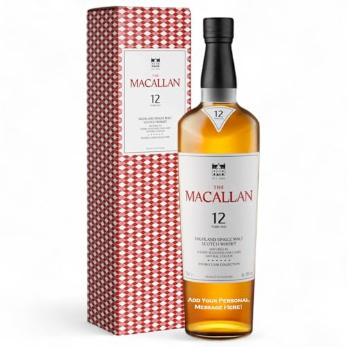 Personalised Macallan 12 Year Old Double Cask Whisky Gift for all occasions, Customised Engraved Whisky Bottle, Whisky with Custom Engraving, Premium Alcohol Gift Ideas 70cl