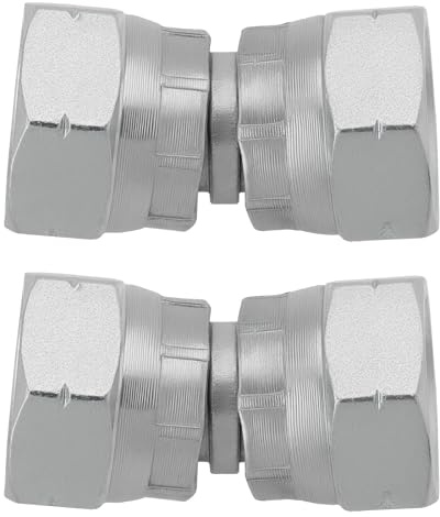 SG Store 2 Stück Hydraulik-Drehkupplungsadapter Buchse auf Buchse Gleicher Drehkupplungsadapter aus Kohlenstoffstahl BSP-Drehadapter 3/8 Zoll BSP auf 3/8 Zoll BSP 15,2 Mm Innendurchmesser