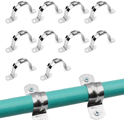 10 PCS Colliers de Serrage en U,Collier Serrage Inox,U-Collier de Serrage Tuyau Robustes Ø50 mm,Collier de Fixation Inox,U-Tube Clamp,U-Tube Pince Anneau Fixation tuyau,Pour Fixation/Attache Tube