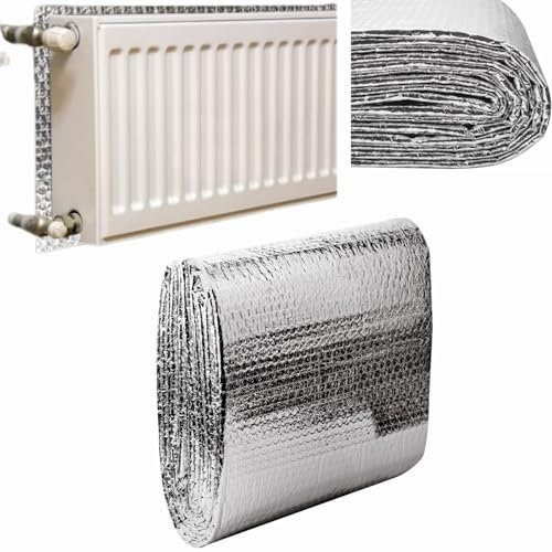 Lifemaison Radiator Insulation Reflective Foil - 5m x 100cm Heat Reflector Panels Sheet - Save Energy & Reduce Bills- Thermal Barrier for Attics Windows Garages RV Ducts