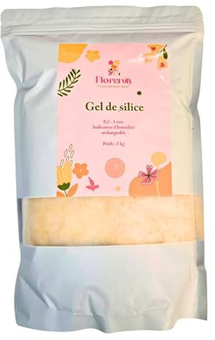 Florenity - Silica gel for drying flowers 0.2-1 mm with moisture indicator, 1 kg
