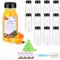 FAMCUCHE 12 Pack Plastic Juice Bottles with Lids, 3.4 Oz 100ml Plastic Bottles with Lids Funnel and Brush, Reusable Empty 100ml Shot Juice Bottle with Lid for Fruit Juices Water Beverages