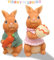 XLZJYIJ Osterhasen Figuren, 2 Stück Harz Osterhase, Hase Figuren, Hasen Deko Figur, Osterhasen Deko, Osterhasen-Paar für Ostern Tisch Garten ​Frühling Deko