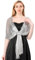 Piriuuo 8 Stück Stola Damen, Stola für Abendkleid Damen Funkelnde Tücher Wickel mit Schalschnalle Glitzer Schal Silber Damen Elegante Schal Stola mit Fransen für Abendparty kleider Brautkleider