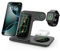 3 in 1 Wireless Charger Charging Station Foldable 15W Fast Charge Stand for iPhone 16 15 14 13 12 11 Pro Max XS XR 8 Plus,AirPods Pro2/4/3/2,Apple Watch Series 10/Ultra 2/9/8/7/6/SE/5/4/3/2,Black